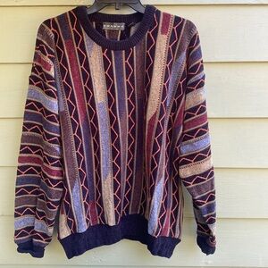 Vintage Men’s Dad Grandpa Tundra Multi Color Sweater Size Medium